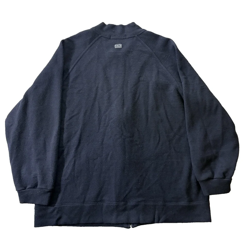 Polo Ralph Lauren Sweater Mens XL Navy Blue Wool Blend Full Zip‎ Grandpa Classic